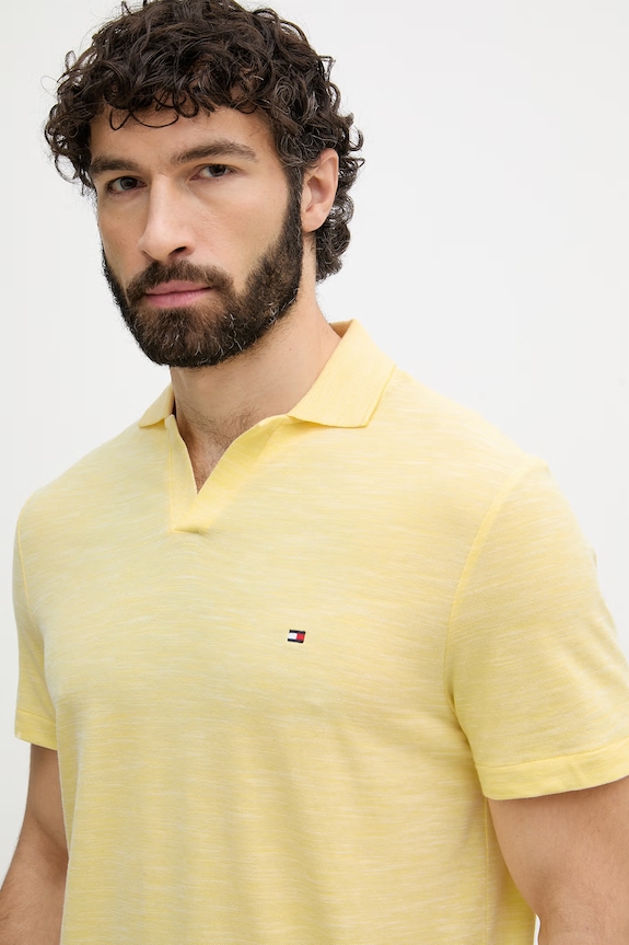 Tommy Hilfiger polo tričko pánske bavlnené žltá MW0MW38482