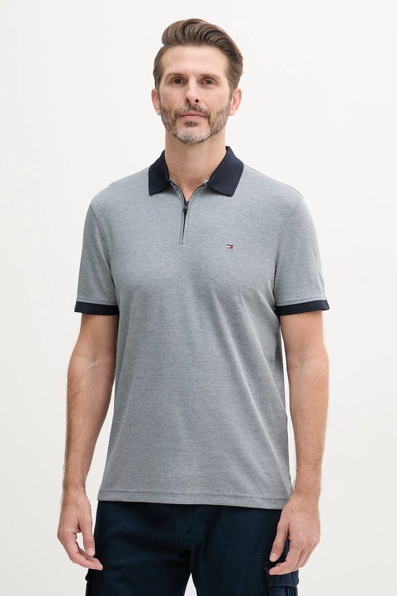 Tommy Hilfiger poló regular szürke MW0MW38492