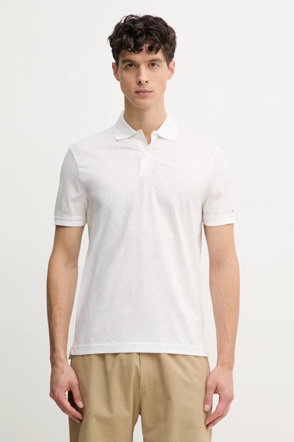 Tommy Hilfiger polo in cotone regolare bianco MW0MW39218