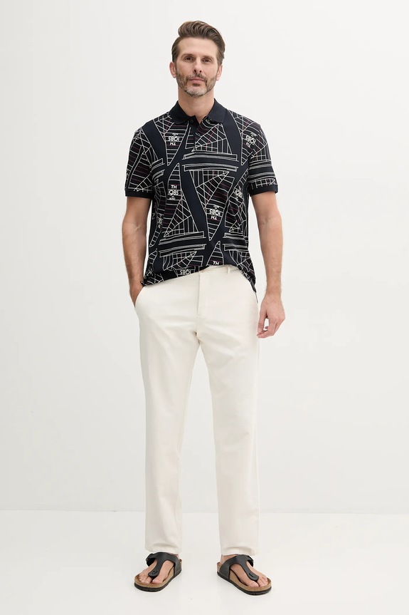 Βαμβακερό μπλουζάκι πόλο Tommy Hilfiger MW0MW39309 σκούρο μπλε SS25