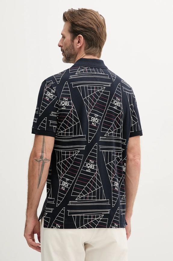 Ρούχα Βαμβακερό μπλουζάκι πόλο Tommy Hilfiger MW0MW39309 σκούρο μπλε