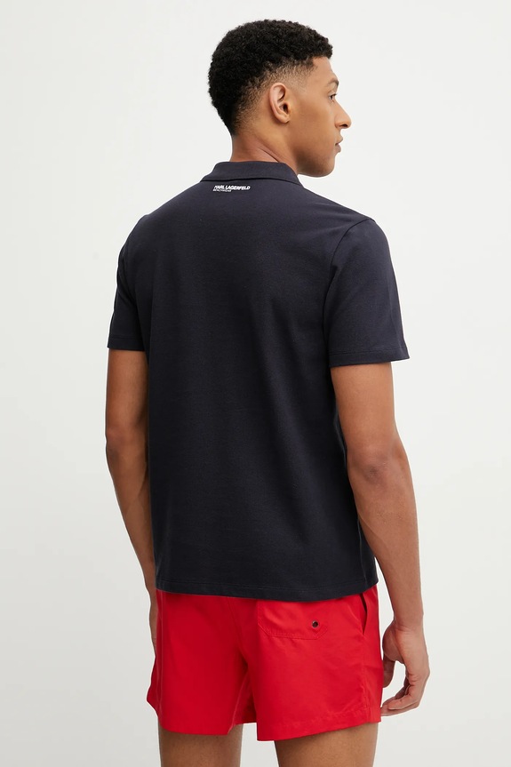 Odjeća Pamučna polo majica Karl Lagerfeld A2M46036 mornarsko plava