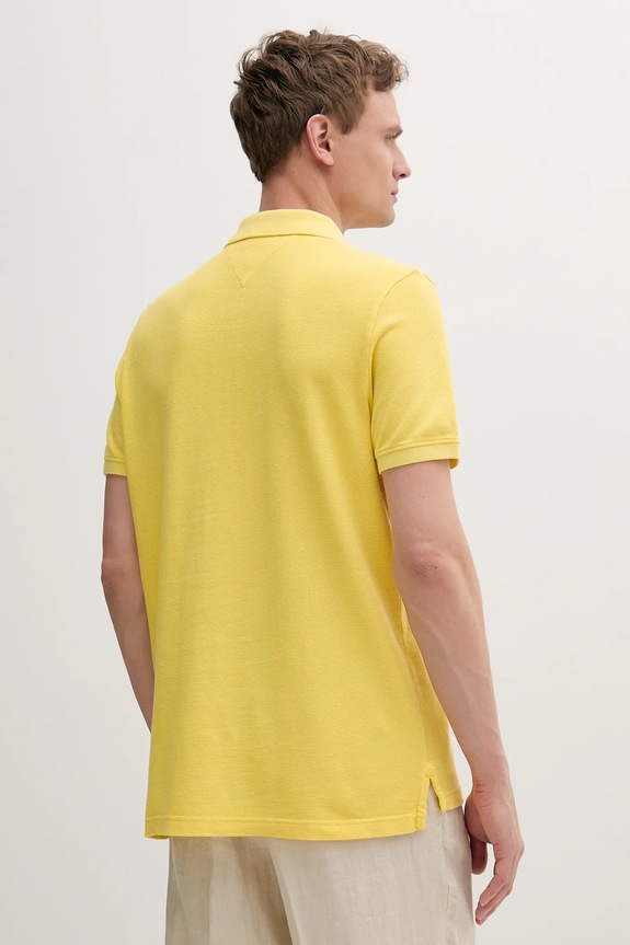 Βαμβακερό μπλουζάκι πόλο Tommy Jeans DM0DM20226 κίτρινο SS25