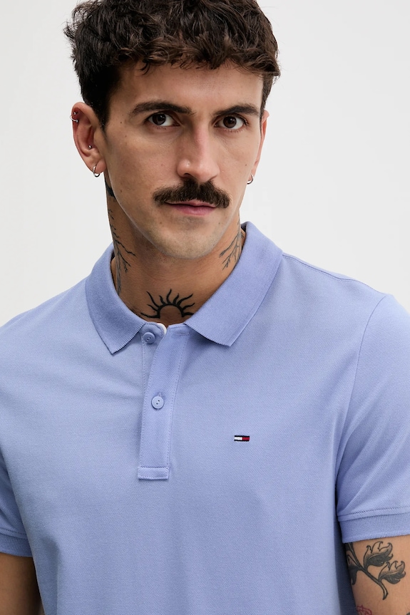 Tommy Jeans póló férfi pamut kék DM0DM20676