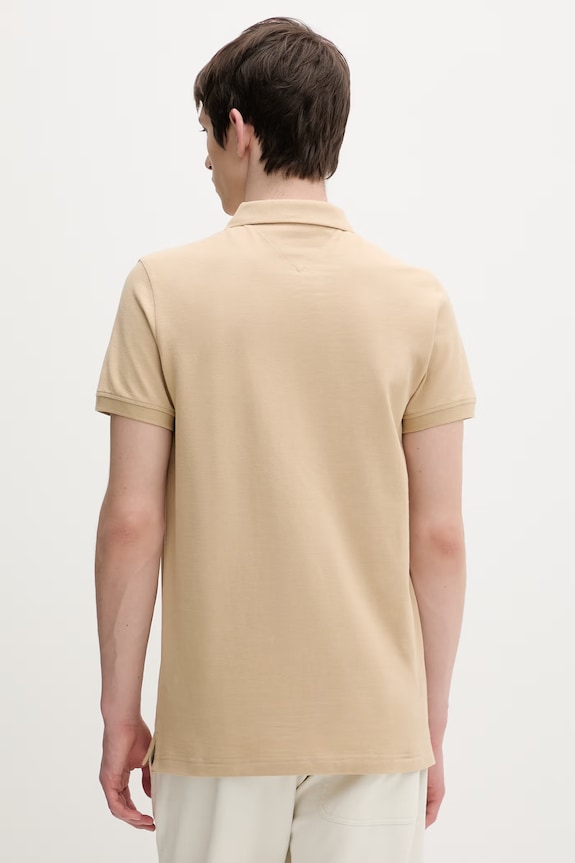 Îmbrăcăminte Tommy Jeans polo bărbați din bumbac DM0DM20676 bej
