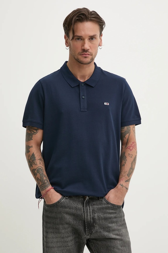 Tommy Jeans polo bărbătesc din bumbac regular bleumarin DM0DM20676