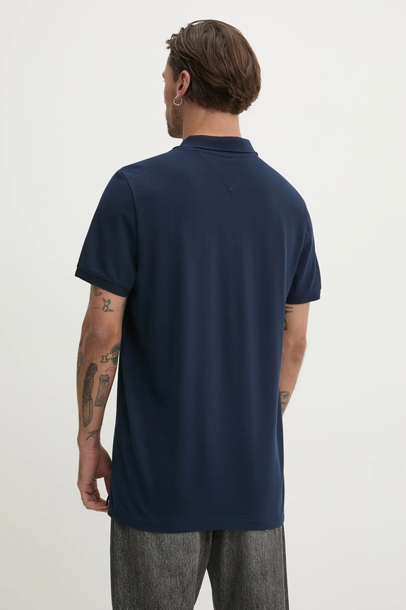 Îmbrăcăminte Tommy Jeans polo bărbătesc din bumbac DM0DM20676 bleumarin