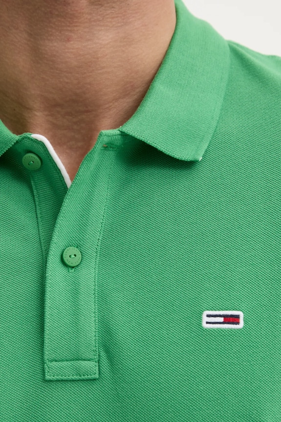 Tommy Jeans polo bărbătesc din bumbac DM0DM20676 verde