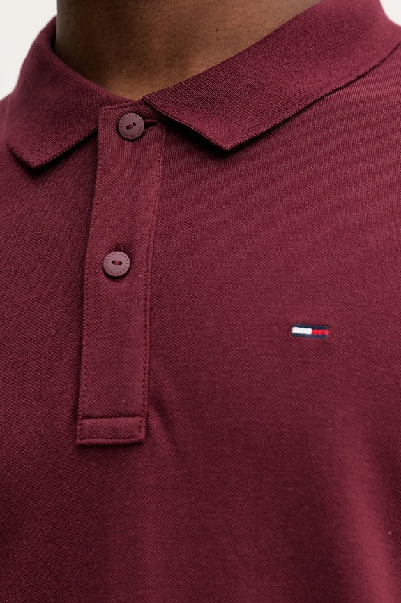 Tommy Jeans polo tričko pánske bavlnené DM0DM20676 burgundské