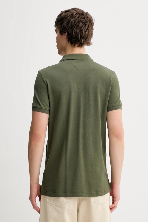 Îmbrăcăminte Tommy Jeans polo bărbătesc din bumbac DM0DM20676 verde