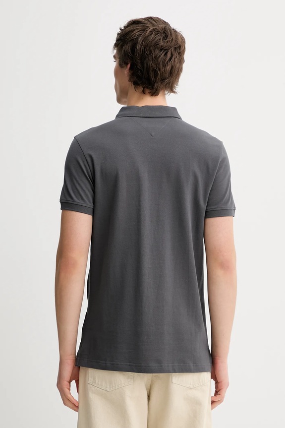 Odzież Tommy Jeans polo męskie bawełniane DM0DM20676 szary