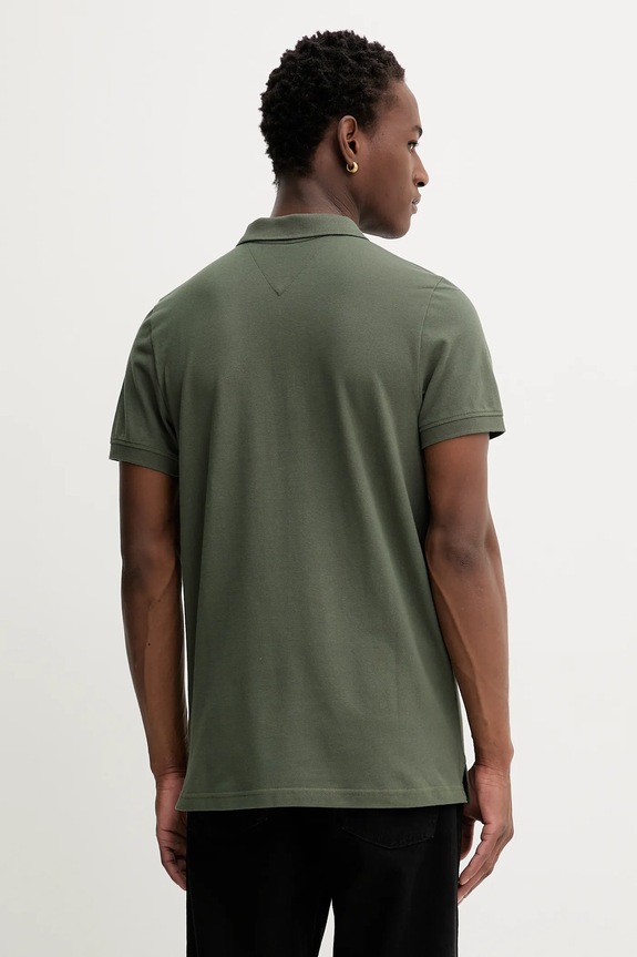 Oblečenie Tommy Jeans polo tričko pánske bavlnené DM0DM20676 zelená