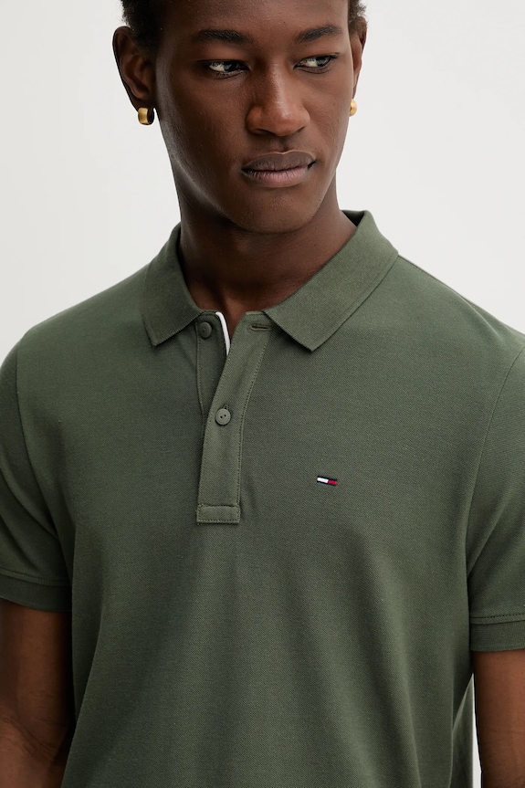 Tommy Jeans polo tričko pánske bavlnené zelená DM0DM20676