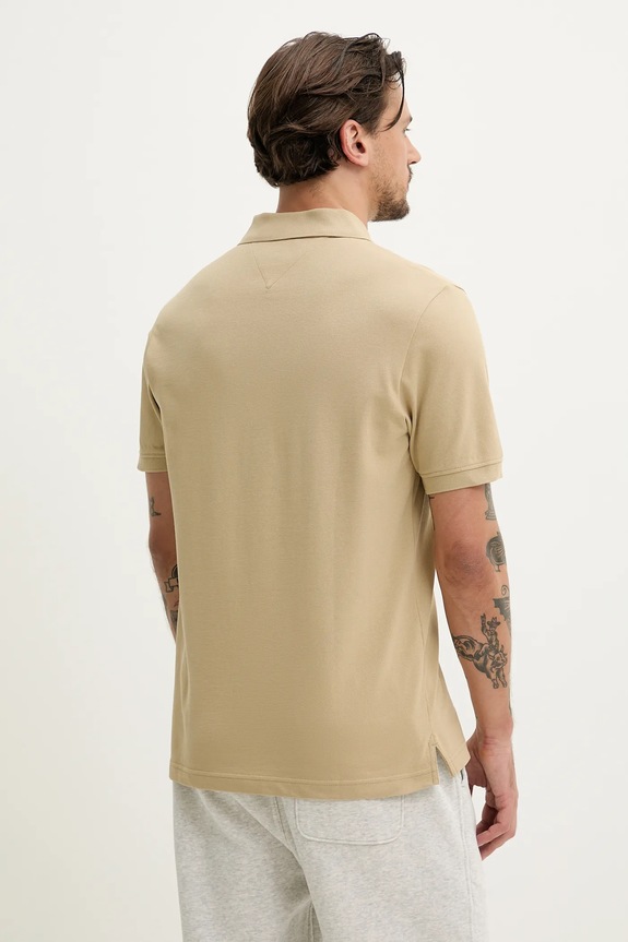 Odzież Tommy Jeans polo bawełniane DM0DM20914 beżowy