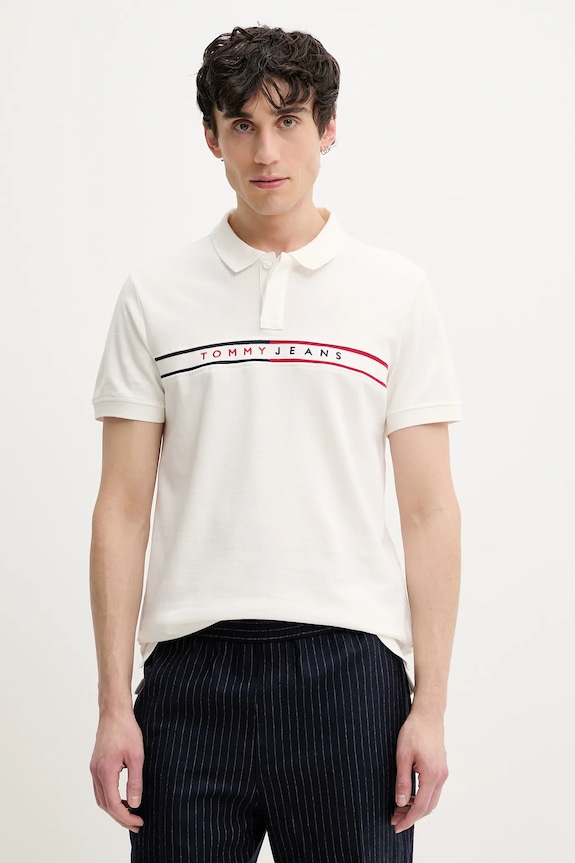 Tommy Jeans polo bawełniane regular biały DM0DM20916
