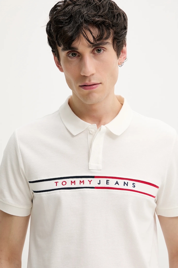 Tommy Jeans polo bawełniane biały DM0DM20916