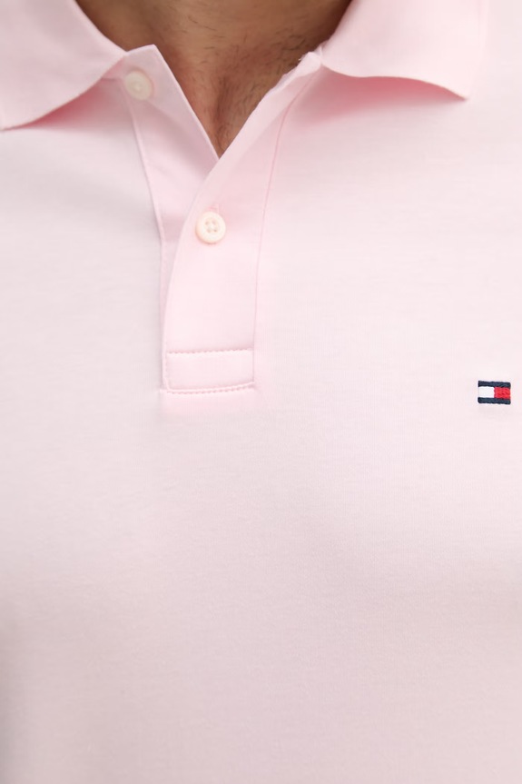 Tommy Hilfiger polo bărbătesc de bumbac MW0MW39994 roz