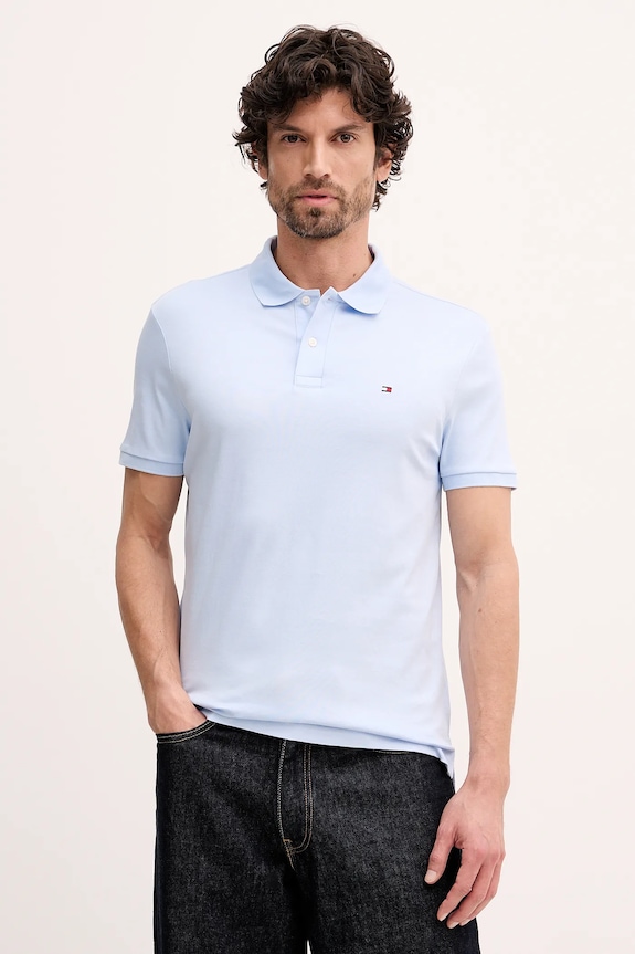 Tommy Hilfiger polo tričko pánske bavlnené modrá MW0MW39994