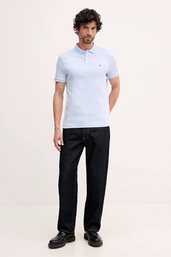 Tommy Hilfiger polo bărbătesc din bumbac MW0MW39994 albastru SS26