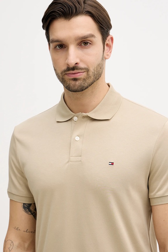 Tommy Hilfiger polo bărbătesc din bumbac bej MW0MW39994