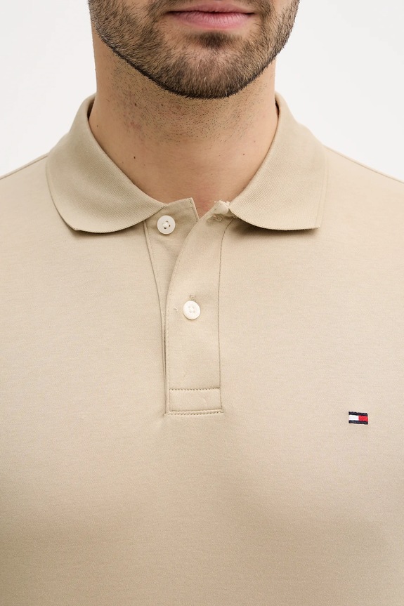 Tommy Hilfiger polo bărbătesc din bumbac MW0MW39994 bej