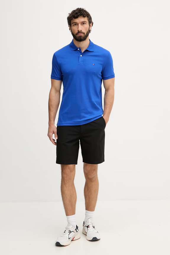 Tommy Hilfiger polo pánské bavlněné MW0MW39994 modrá SS26
