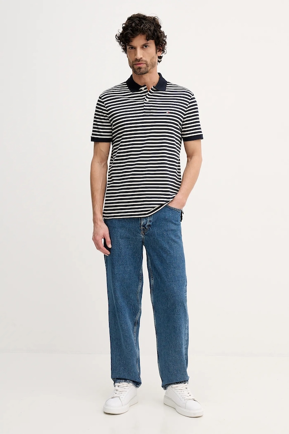 Tommy Hilfiger Polo bărbătesc din bumbac MW0MW39994 bleumarin SS26