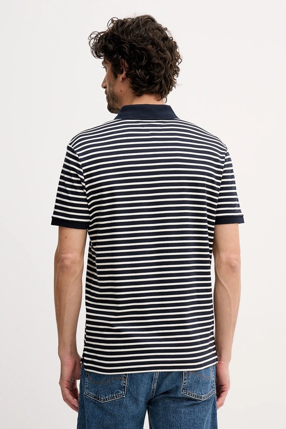Îmbrăcăminte Tommy Hilfiger Polo bărbătesc din bumbac MW0MW39994 bleumarin