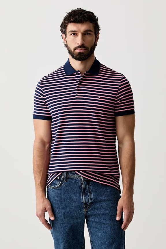 Tommy Hilfiger polo męskie bawełniane granatowy MW0MW39994