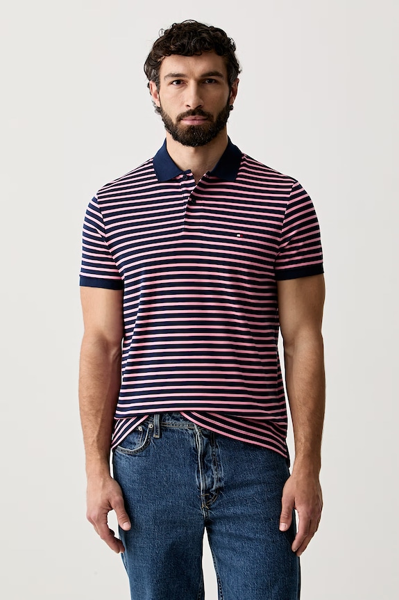 Tommy Hilfiger polo męskie bawełniane granatowy MW0MW39994