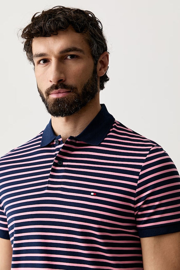 Tommy Hilfiger polo męskie bawełniane granatowy MW0MW39994