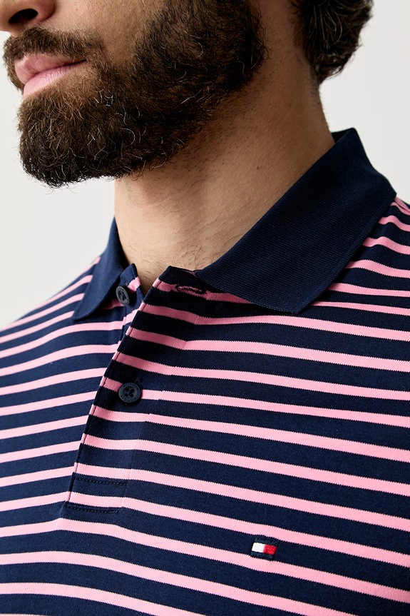 Tommy Hilfiger polo męskie bawełniane MW0MW39994 granatowy