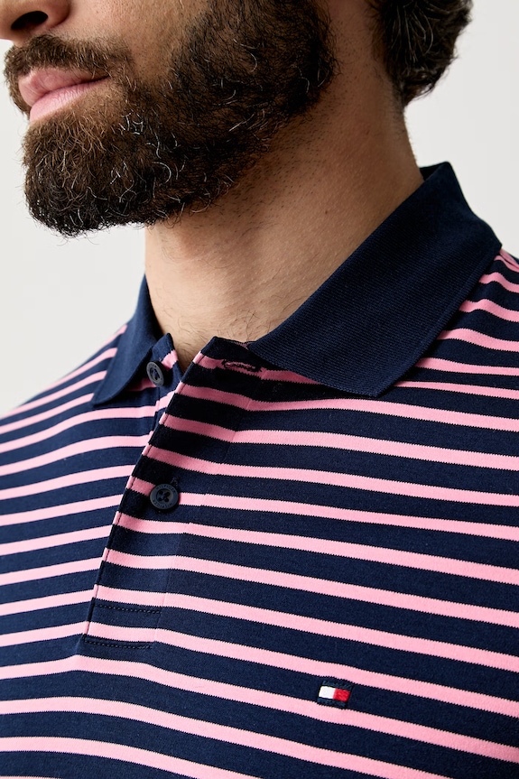 Tommy Hilfiger polo męskie bawełniane MW0MW39994 granatowy