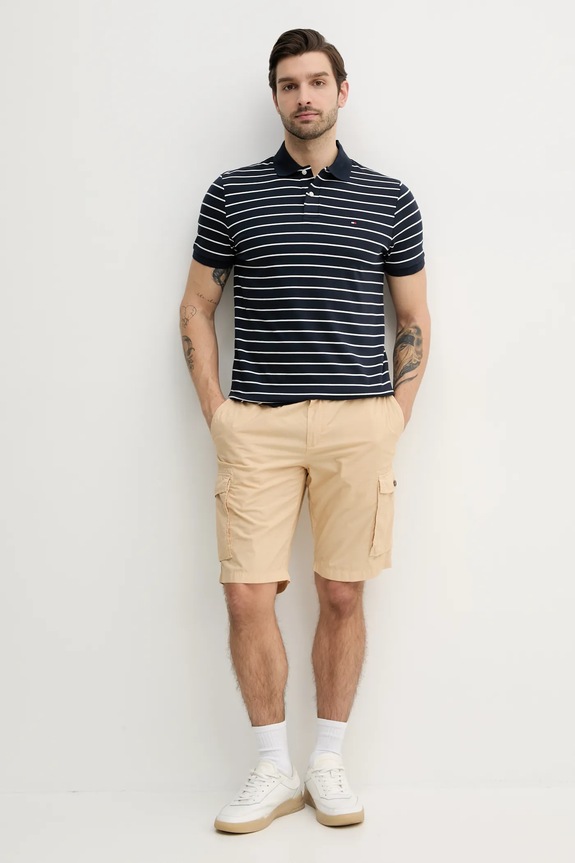 Tommy Hilfiger polo bărbătesc din bumbac MW0MW39994 bleumarin SS26