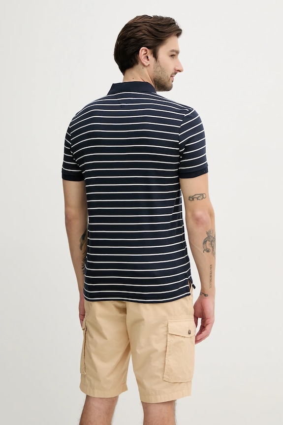 Îmbrăcăminte Tommy Hilfiger polo bărbătesc din bumbac MW0MW39994 bleumarin