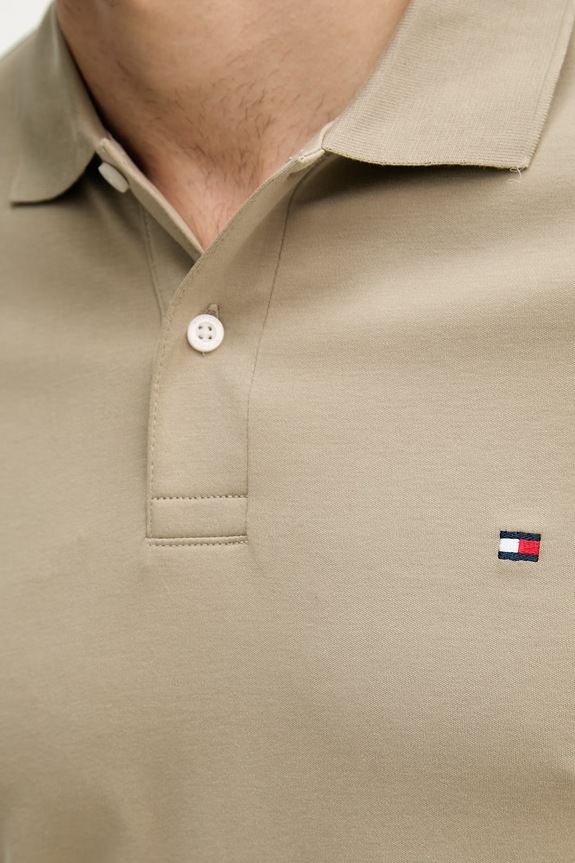 Tommy Hilfiger тениска с яка мъжки от памук MW0MW39994 зелен