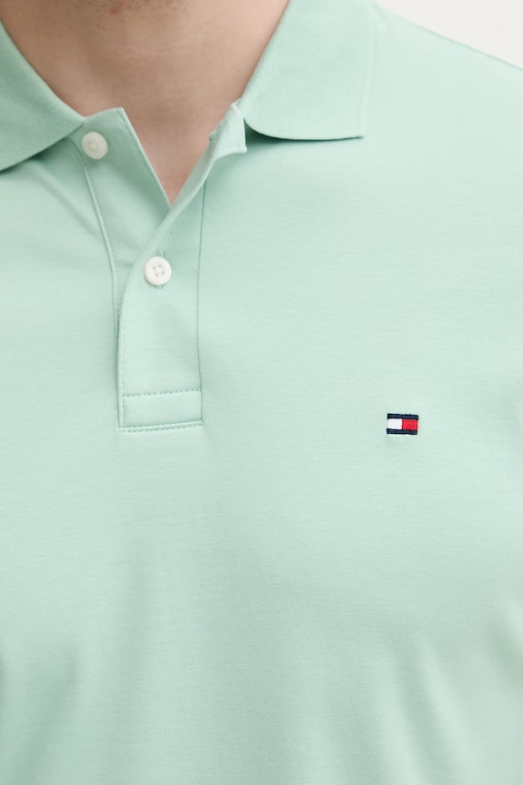 Tommy Hilfiger polo męskie bawełniane MW0MW39994 zielony
