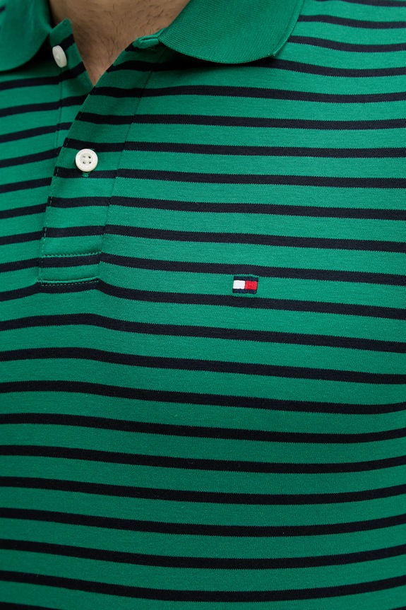 Tommy Hilfiger polo męskie bawełniane MW0MW39994 zielony