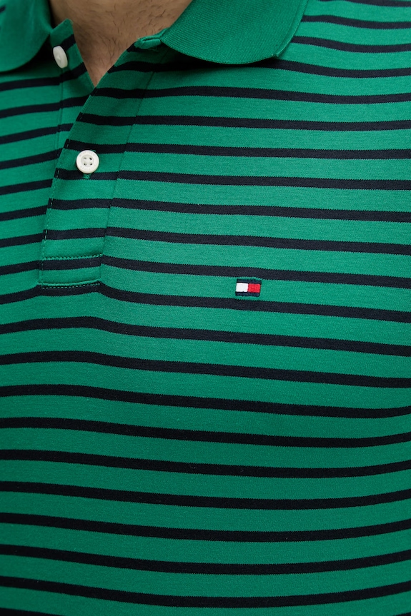 Tommy Hilfiger polo męskie bawełniane MW0MW39994 zielony