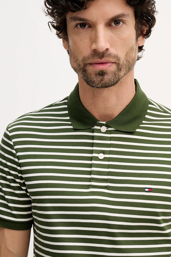Tommy Hilfiger polo bărbați bumbac verde MW0MW39994