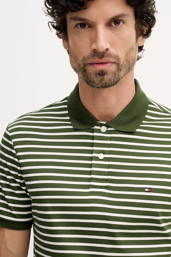 Tommy Hilfiger polo bărbați bumbac verde MW0MW39994