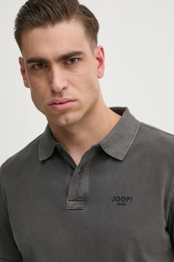 Joop! polo męskie bawełniane z elastanem szary 30045619