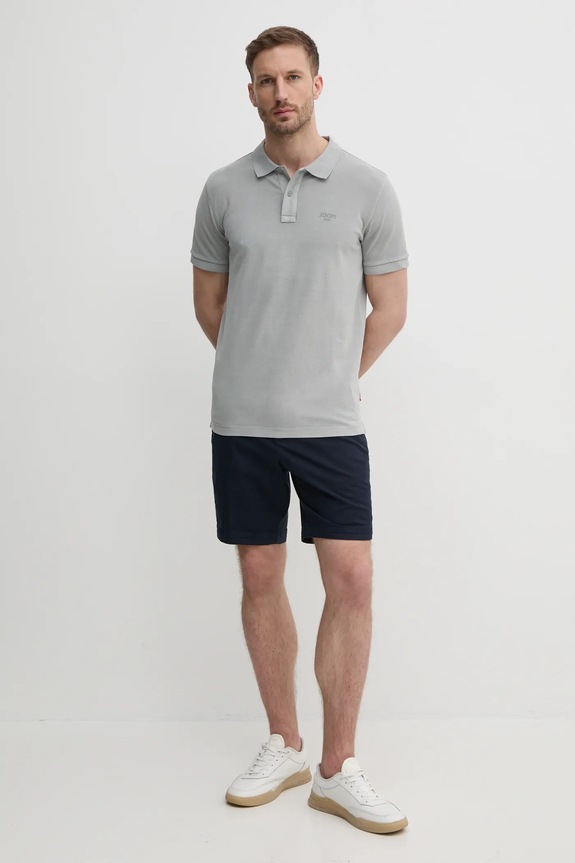 Joop! polo bărbătesc din bumbac cu elastan 30045619 gri SS26