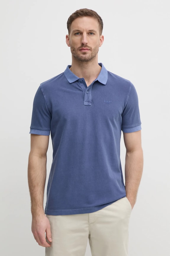 Joop! polo tričko pánske bavlnené s elastanom jednofarebný modrá 30045619