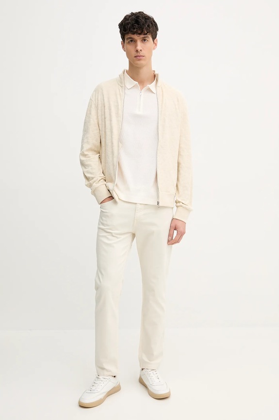 Joop! polo bawełniane 30045546 beżowy SS25