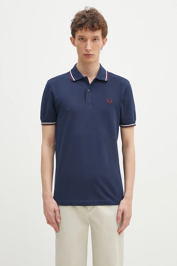 Fred Perry cotton polo shirt cotton navy M3600.Y29