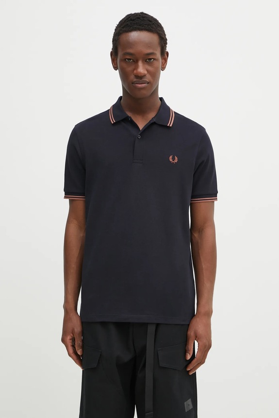 Fred Perry cotton polo shirt cotton navy M3600.Y31