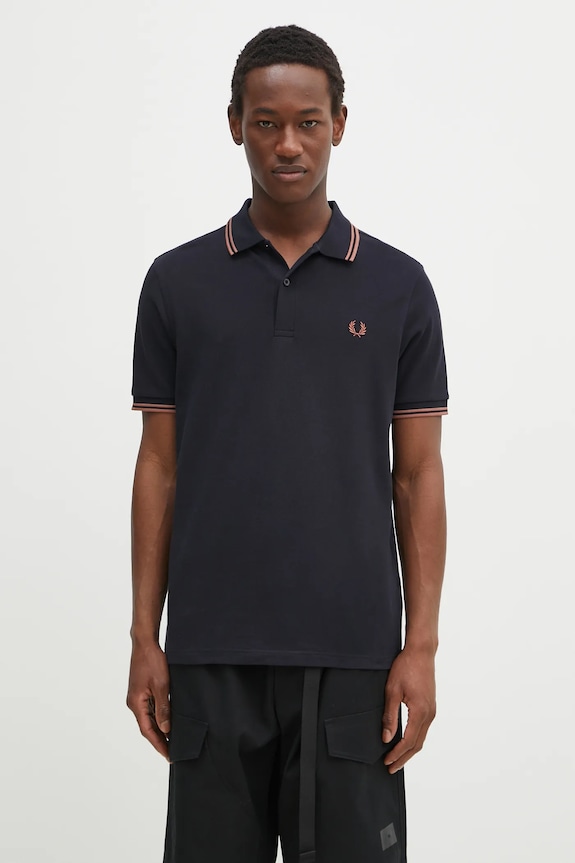 Fred Perry cotton polo shirt cotton navy M3600.Y31
