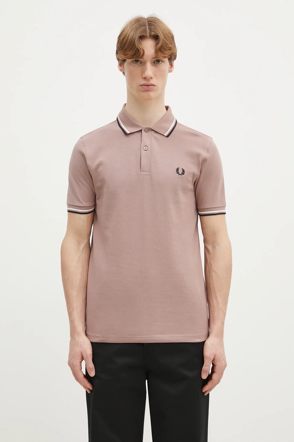 Fred Perry cotton polo shirt cotton pink M3600.Y34