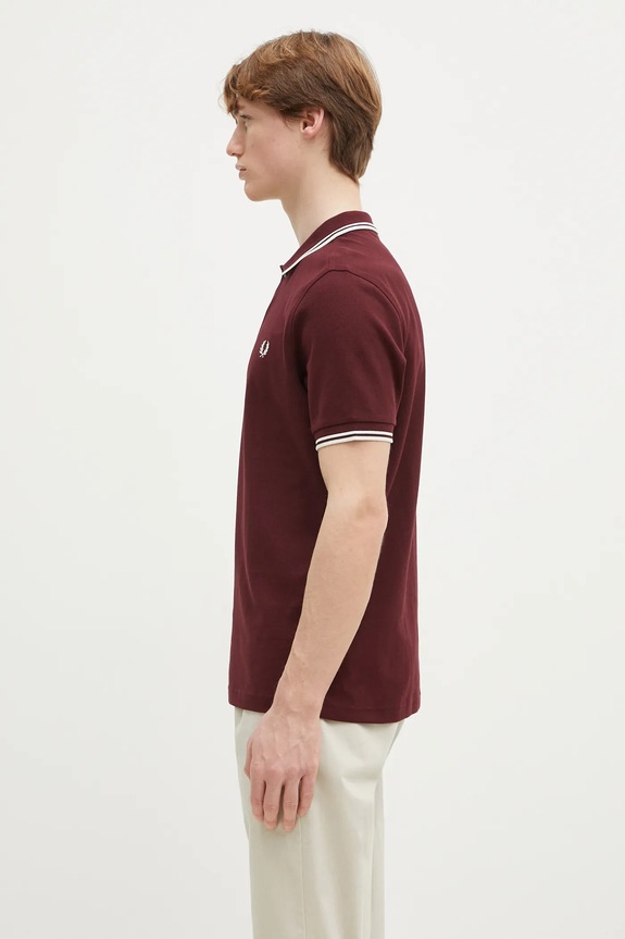 Fred Perry polo de bumbac M3600.597 burgundia SS26